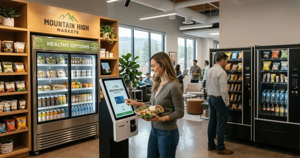 Comparison of a Micro Market vs Vending Machines in a modern office